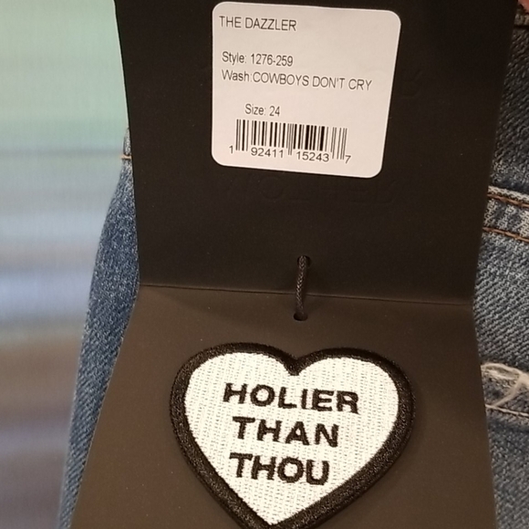 💕MOTHER SUPERIOR💕 Dazzler ~ Cowboys Don't Cry High Rise Straight Leg 24 NWT - Picture 16 of 16